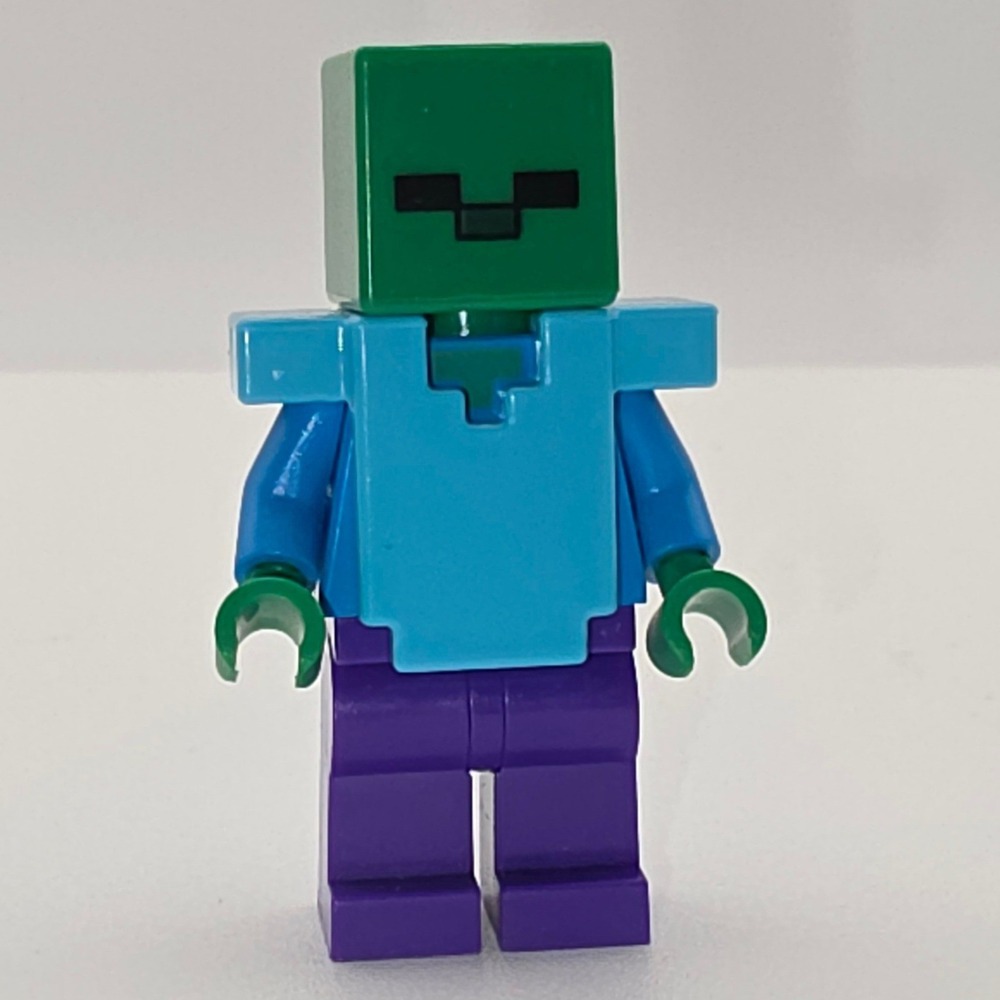 LEGO Minecraft Minifigure One Size Blue/Purple Excellent Zombie with Armor
